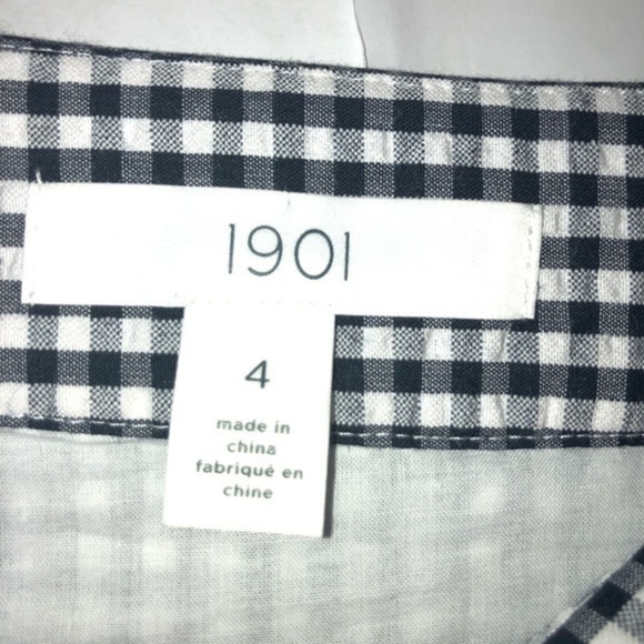 1901 Black & White Fall Gingham Ruffle Wrap Mini Skirt Size 4 - Picture 13 of 15